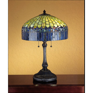 Meyda Tiffany 26322 Vintage Stained Glass / Tiffany Table Lamp - Tiffany Glass