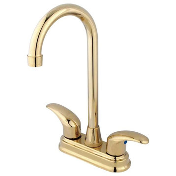 Kingston Brass Polished Brass Legacy Two Handle 4" Centerset Bar Faucet KB6492LL