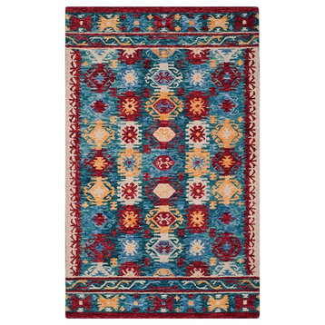 Safavieh Aspen Apn505A Bohemian Rug, Blue/Red, 2'3"x7'0" Runner