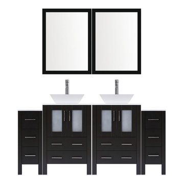 Modern Bathroom Vanity Set with Mirror and Sink, LV2