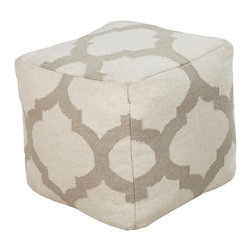 Beige Moroccan Tile Pouf - Floor Pillows And Poufs