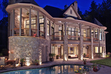 Rustic exterior home idea in Charlotte