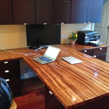 Zebrawood Desk by DeVos Custom Woodworking