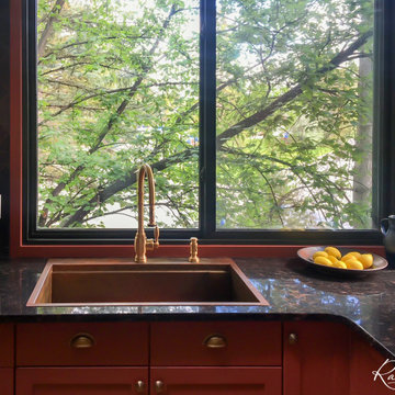 33" Copper Drop In Workstation Sink by Rachiele
