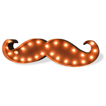 Large Rusted Mustache Steel Marquee Light by Iconics