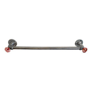 Zeckos Vintage Industrial Water Pipe and Faucet Wall Mount Towel Holder