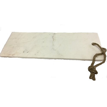 White Marble Long Cutting Board with rope Handle