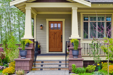 Inspiration for a craftsman entryway remodel in Seattle