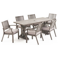 Baja Outdoor 6-Seater Aluminum Dining Set With Cushions