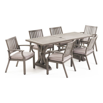 Baja Outdoor 6-Seater Aluminum Dining Set With Cushions