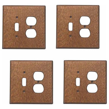 4 Switchplate Oak Toggle/Outlet |