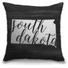 "Home State Typography - South Dakota" Pillow 16"x16"