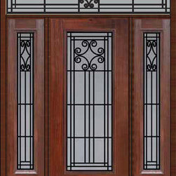 Prehung Side lights-Transom Door 80 Fiberglass Novara Full Lite - Front Doors
