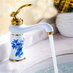 Rouen Single Handle Gold Finish Bathroom Sink Faucet - Bathroom Sink Faucets