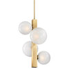 Hudson Valley Lighting 8704-AGB Hinsdale 4-Light Pendant - 21.25 In Wide