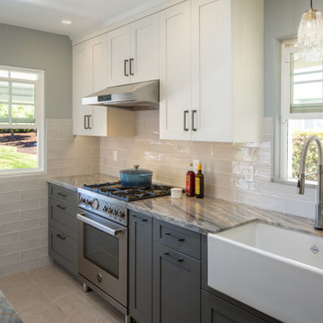 Creatively Crafted-The tile back splash spills over to the end wall