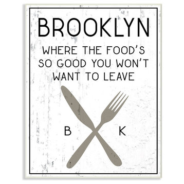 Brooklyn Food You Wont Want to Leave, 10"x15", Wall Plaque Art