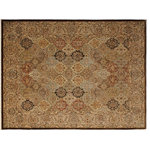 Bareens Designer Rugs - Turkish Knotted Istanbul Marci Brown/Multi Wool Rug - 9'3'' x 12'2'' - Designed with a mesmerizing intricate traditional motif this glorious hand knotted rug is a masterpiece that will fill any space with sophistication and grace. An exhilarating color pallet with an elaborate design, this masterpiece features luxurious hand spun wool with all vegetable dyes to add comfort and style to your decor. The design, color and beautiful chromatic composition with a sheen in traditional and transitional designs, exude beauty, elegance and quality make this rug a masterpiece of its own.