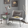 Casper Accent Chair, Black Metal, Gray PU