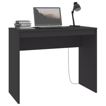 vidaXL Desk Computer Desk Home Office Desk Workstation Gray Engineered Wood
