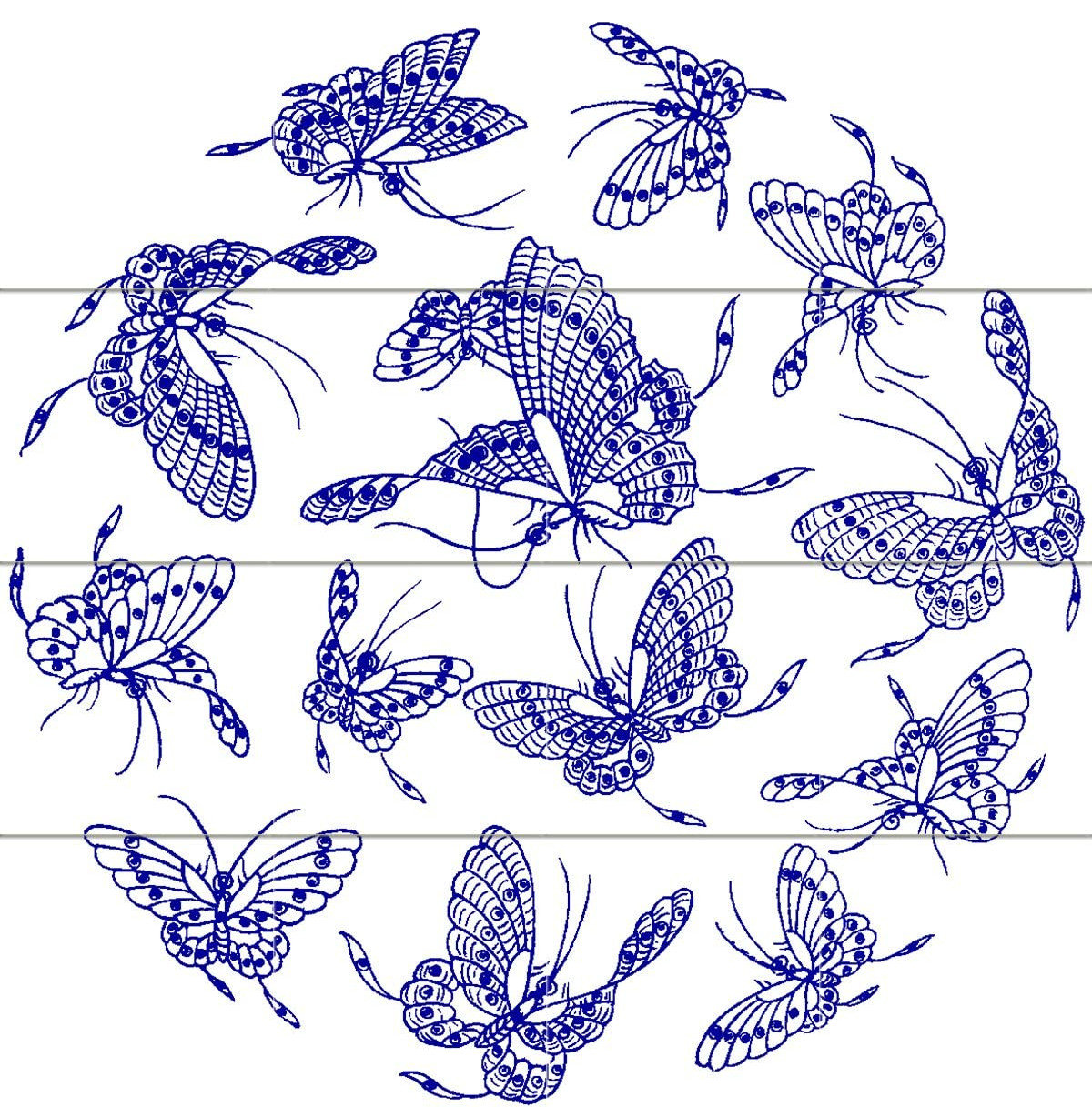 Tile Mural Butterflies Chinese Patterns blue Backsplash, Four Inch ...