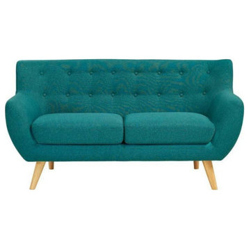 Wiley Upholstered Fabric Loveseat, Teal