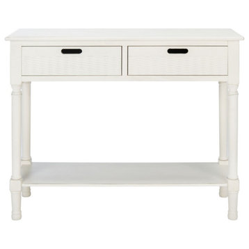 Gracyn 2 Drawer Console, Distressed White