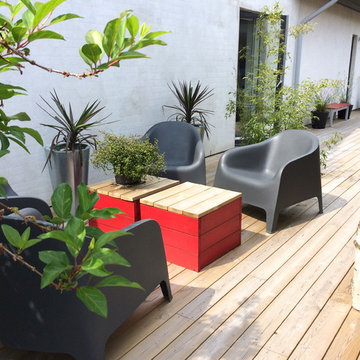 Design av miljö mellan hus och studio