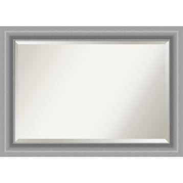 Peak Polished Nickel Beveled Bathroom Wall Mirror - 42 x 30 in.