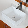Above Counter Rectangle Vessel, White For Deck Mount Faucet, 19"x14"