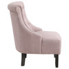 Evelyn Tufted Chair, Blush Fabric With Gray Wash Legs