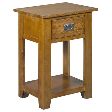 Mission Quarter Sawn White Oak 1-Drawer Nightstand, End Table