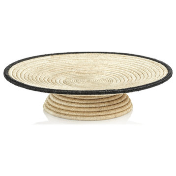 Matera 18.5" Diameter Coiled Abaca Footed Tray