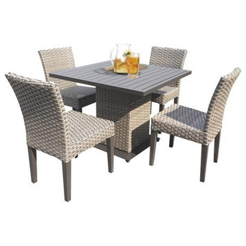 Florence Square Dining Table with 4 Armless Chairs