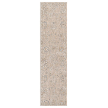 Hauteloom Albuquerque Floral Updated Traditional Runner - Blue, Gray - 2'7"x10'