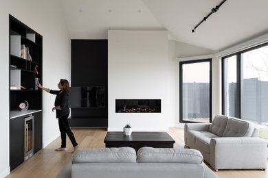 Danish home design photo in Montreal