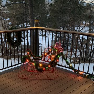 Steel Deck Railing with Drink Cap and Lighted Post Caps