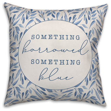 Something Borrowed Something Blue Floral Throw Pillow Cover, 18x18