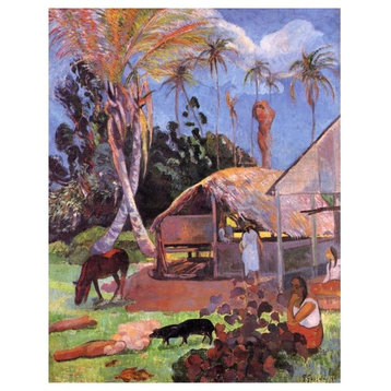 "The Black Pigs" Digital Paper Print by Paul Gauguin, 19"x24"