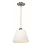 George Kovacs Lighting - George Kovacs Lighting P21-1-084 Pendants, 1 Light Mini Pendant - Pendants 1 Light Min White/Brushed Nickel *UL Approved: YES Energy Star Qualified: n/a ADA Certified: n/a  *Number of Lights: 1-*Wattage:60w A-19 bulb(s) *Bulb Included:No *Bulb Type:A-19 *Finish Type:White/Brushed Nickel