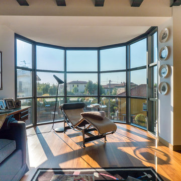 Eclectic loft style living room