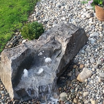 Drilled Fountain Boulder Rocks Pondless waterfeatures
