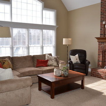 cozy family room with rustic feel