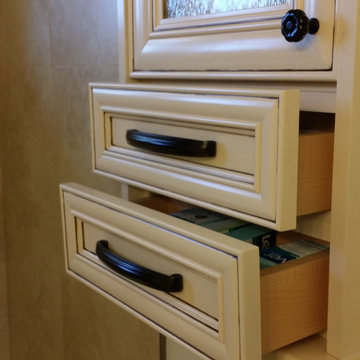 Traditional Bathroom In Process - Recessed Custom Glazed Maple Doors