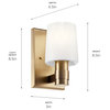 Adani 8.5" 1 Light Wall Sconce With Opal Glass, Champagne Bronze