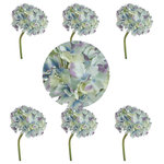 A&B Home - Set of 6 Almost Real Blue Tingled Hydrangea Flower - 14 Inches, Perfect for Home - Add a touch of natural beauty to your home decor with this set of 6 Almost Real Blue Tingled Hydrangea. Crafted with high-quality materials, these hydrangeas feature a realistic design that looks almost as if they were plucked from a garden.