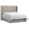 Pemberly Row Upholstered Queen Panel Headboard, Gray