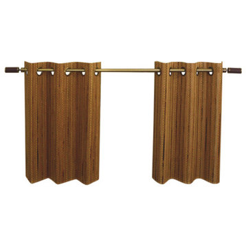 Versailles' Bamboo Wood Grommet Top Valance (72in x 12in), 48x24"