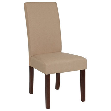 Flash Furniture Greenwich Fabric Upholstered Parson Dining Side Chair in Beige