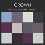 Benjamin Moore Paint® - Color in Space Crown Chakra Palette™ --"The surrender to spirituality" - Each palette consists of 12 Benjamin Moore® Color Stories® 4” paint swatches. Color Stories® were especially selected for the Chakra Palettes™ because they are full-spectrum paint formulas and only available in Benjamin Moore’s® Aura® Paint. The intentional selection of the full-spectrum colors ensures that they are energetically balanced, and they are invaluable tools to support the healing intentions of the Color in Space © Chakra Prints™. The Chakra Palettes™ were created from the colors in the Color in Space © Chakra Prints™, so they are easy to use as coordinated sets.
